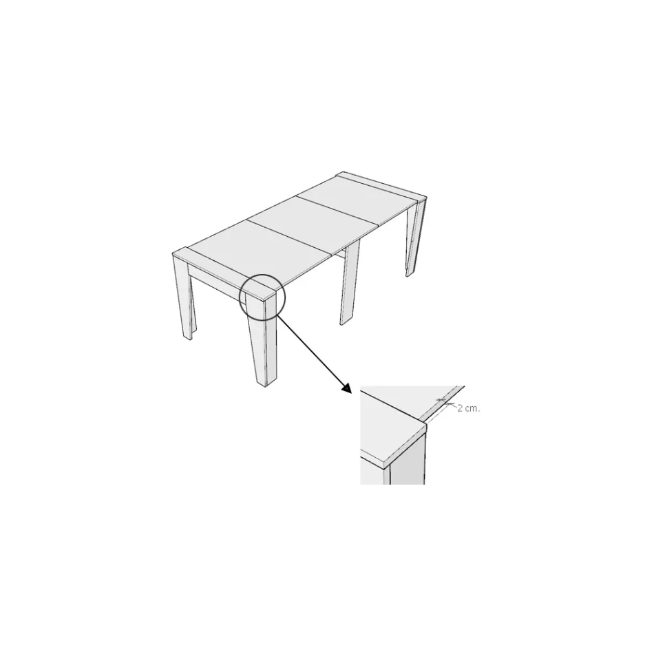 Consola extensibila la 211 cm in melaminata in esenta Made in Italy - Incantesimo Viadurini
