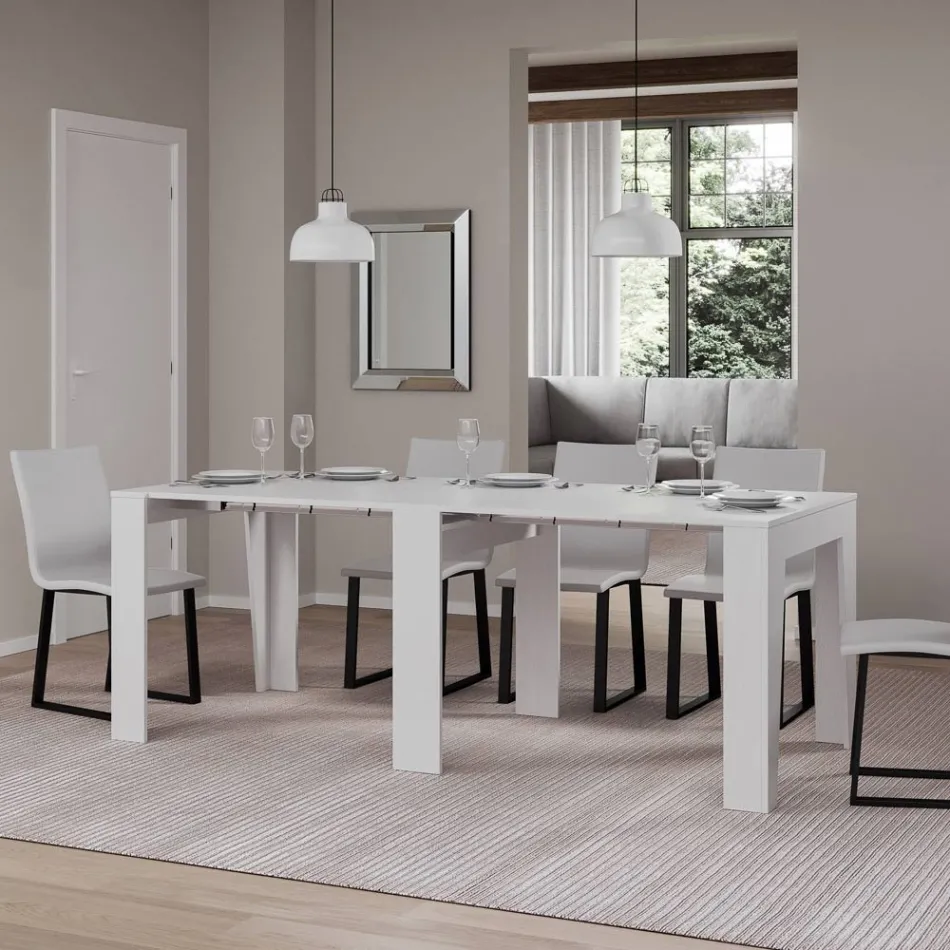 Consola extensibila la 211 cm in melaminata in esenta Made in Italy - Incantesimo Viadurini