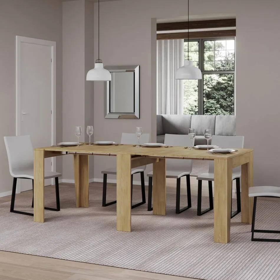 Consola extensibila la 211 cm in melaminata in esenta Made in Italy - Incantesimo Viadurini