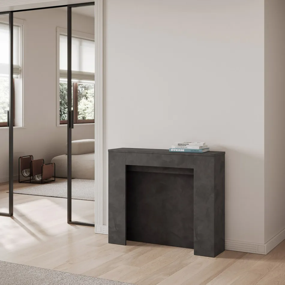 Consola extensibila pana la 211 cm in panouri melaminate Made in Italy - Principessa Viadurini