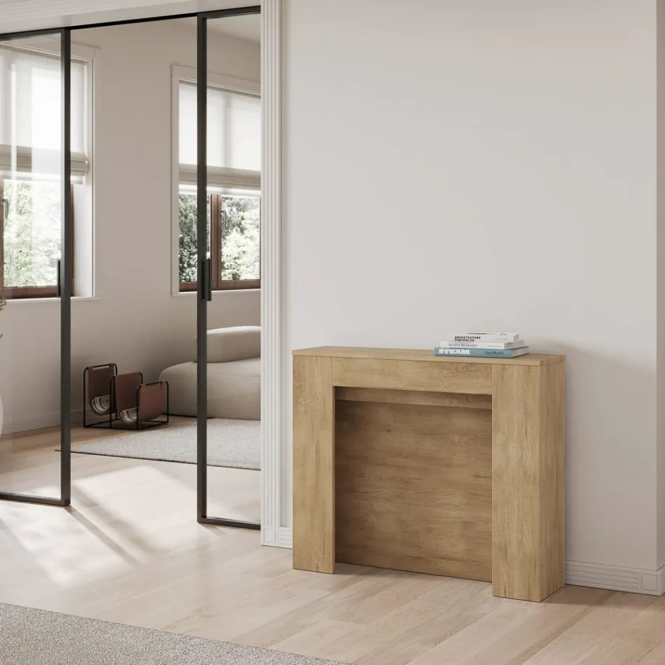 Consola extensibila pana la 211 cm in panouri melaminate Made in Italy - Principessa Viadurini