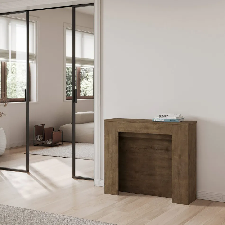 Consola extensibila pana la 211 cm in panouri melaminate Made in Italy - Principessa Viadurini