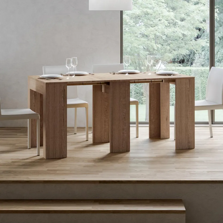 Consola extensibila pana la 299 cm cu extensii interne Made in Italy - Clepsidra Viadurini