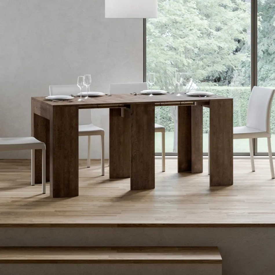 Consola extensibila pana la 299 cm cu extensii interne Made in Italy - Clepsidra Viadurini