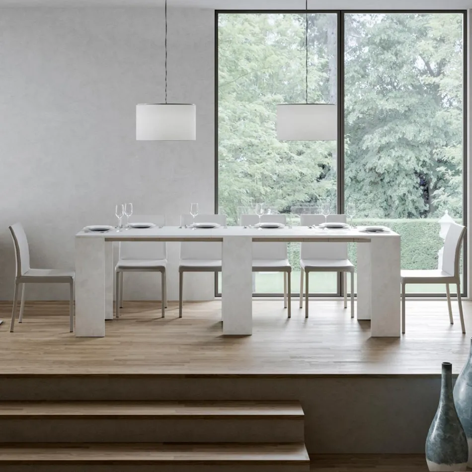 Consola extensibila pana la 299 cm cu extensii interne Made in Italy - Clepsidra Viadurini