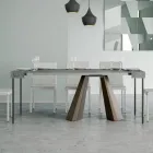 Consolă extensibilă până la 300 cm cu picioare cu finisaj urs Fabricat în Italia - Destino Viadurini