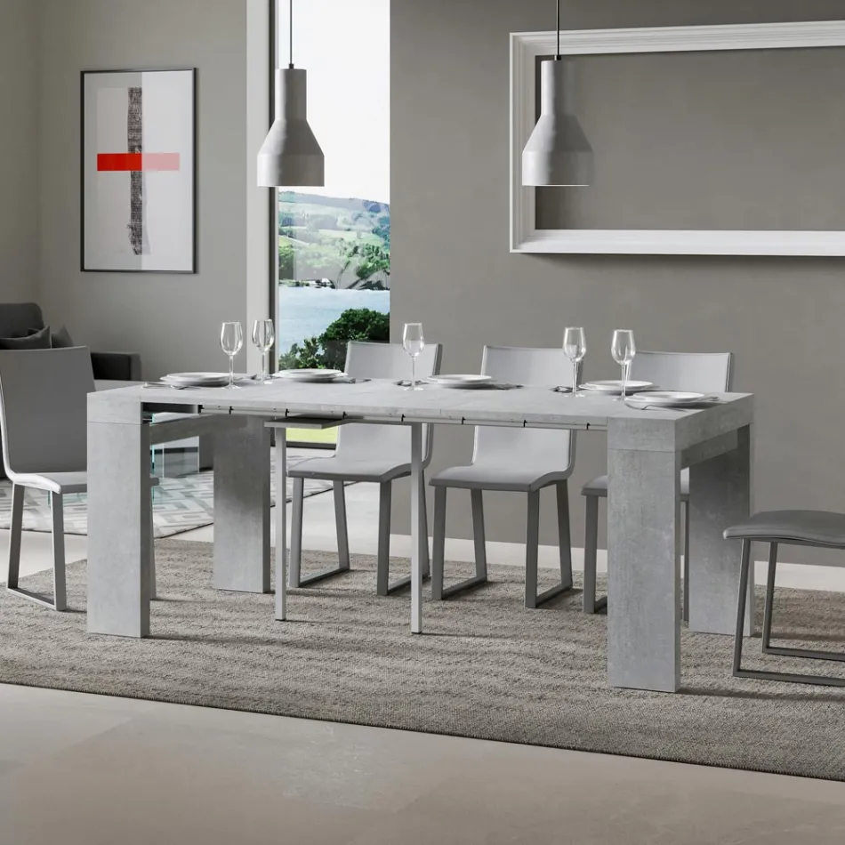 Consola extensibila pana la 300 cm cu suport cu 2 picioare Made in Italy - Phantom Viadurini