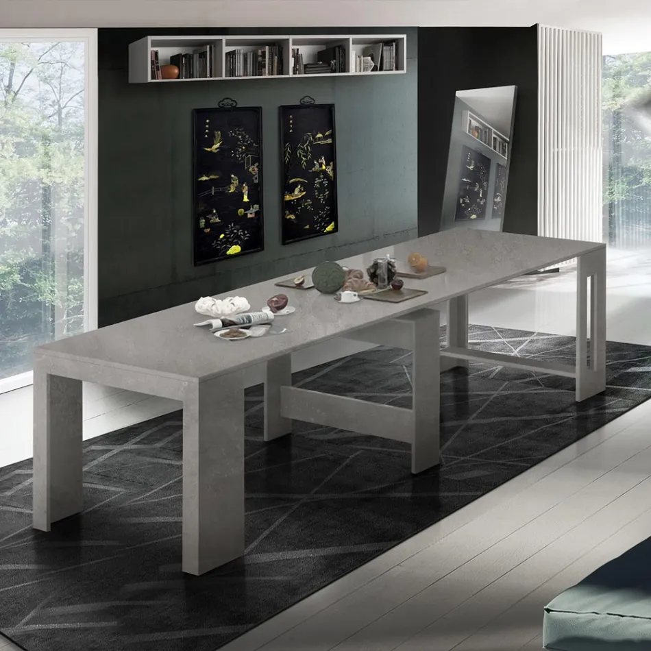 Consolă extensibilă până la 300 cm de la intrare sau sufragerie din lemn - Katharina Viadurini