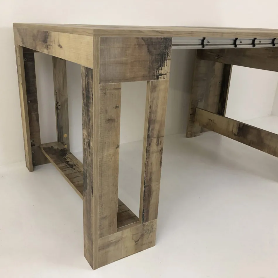 Consolă extensibilă până la 300 cm de la intrare sau sufragerie din lemn - Katharina Viadurini