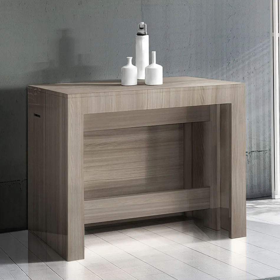 Consolă extensibilă până la 300 cm de la intrare sau sufragerie din lemn - Katharina Viadurini