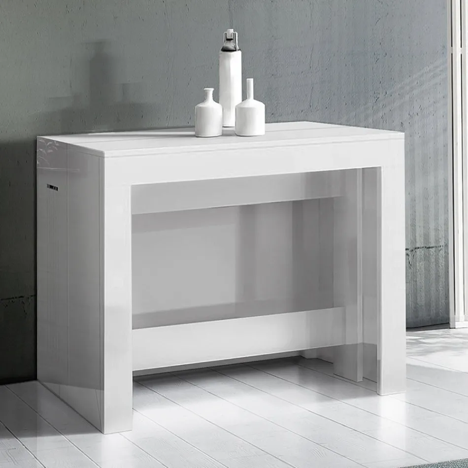 Consolă extensibilă până la 300 cm de la intrare sau sufragerie din lemn - Katharina Viadurini