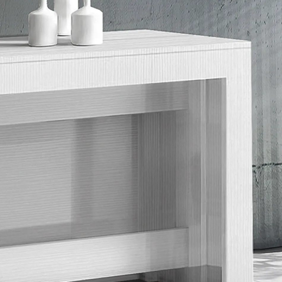 Consolă extensibilă până la 300 cm de la intrare sau sufragerie din lemn - Katharina Viadurini