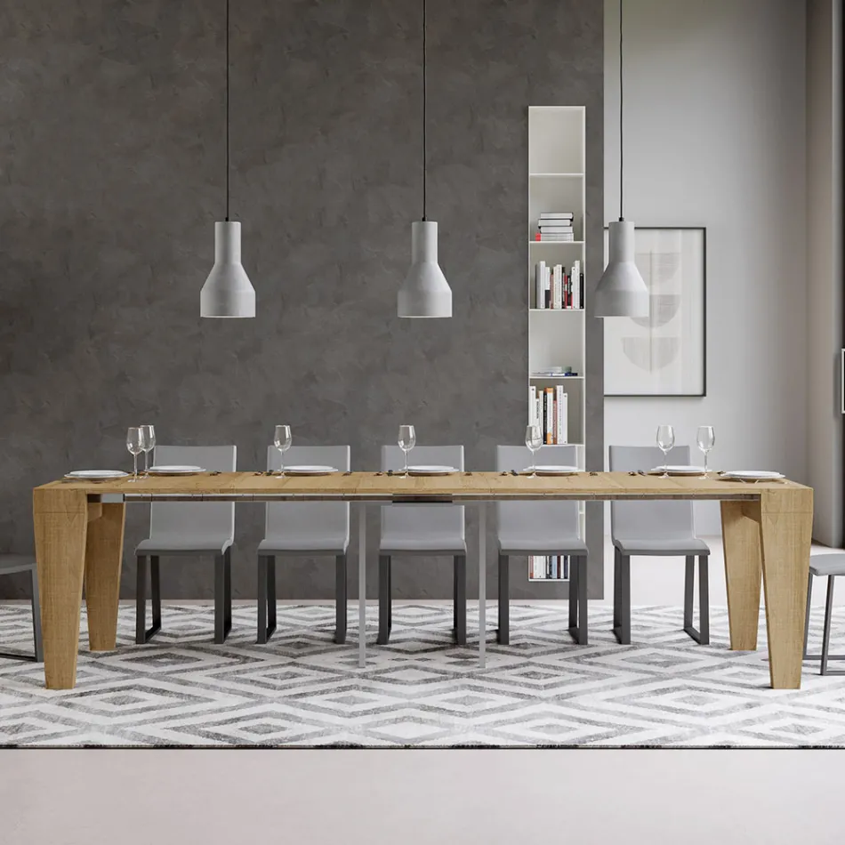 Consola extensibila pana la 300 cm din lemn Made in Italy - Tron Viadurini