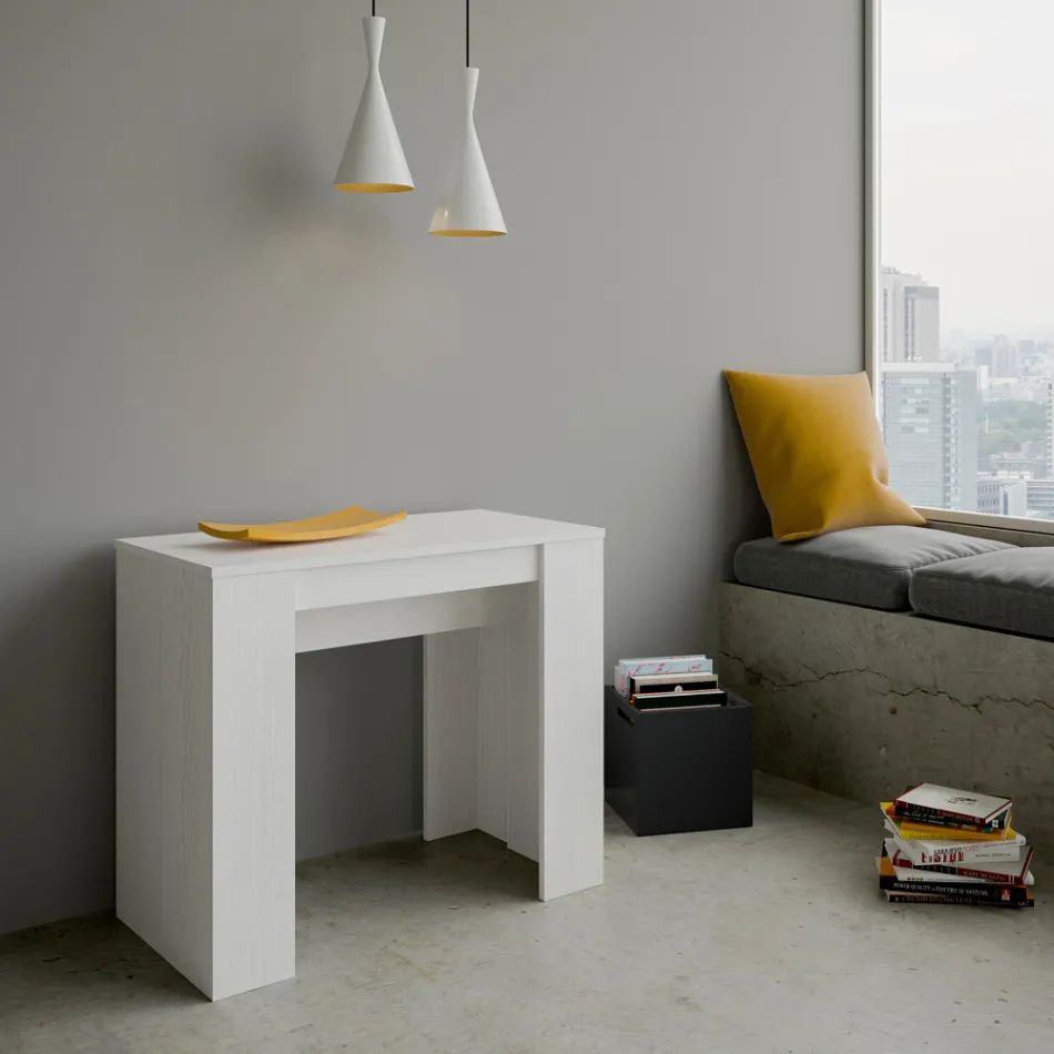 Consola extensibila pana la 308 cm cu suport central Made in Italy - Oracle Viadurini