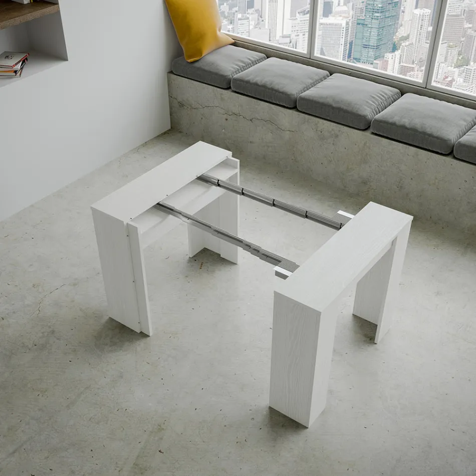 Consola extensibila pana la 308 cm cu suport central Made in Italy - Oracle Viadurini