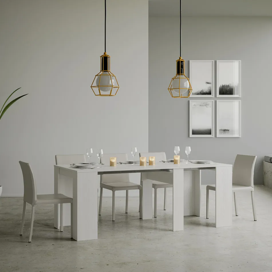 Consola extensibila pana la 308 cm cu suport central Made in Italy - Oracle Viadurini