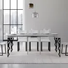 Consolă extensibilă cu picioare moderne din fier Made in Italy - Palazzo Viadurini