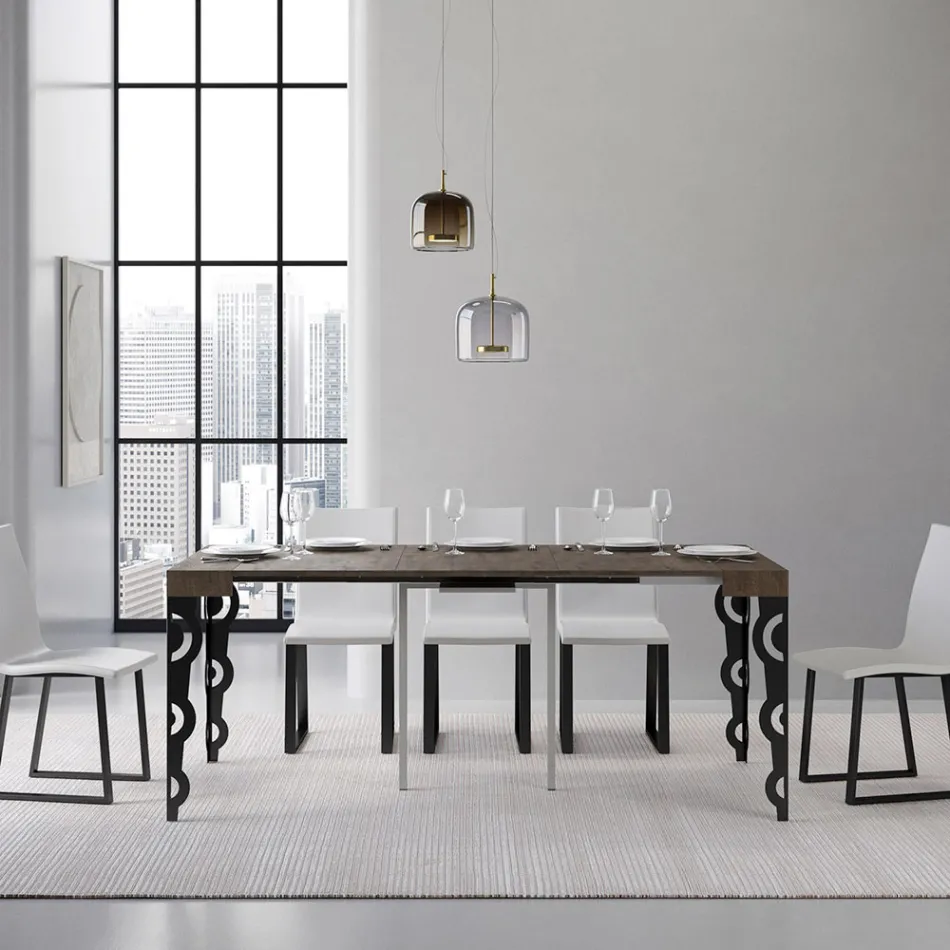 Consolă extensibilă cu picioare moderne din fier Made in Italy - Palazzo Viadurini