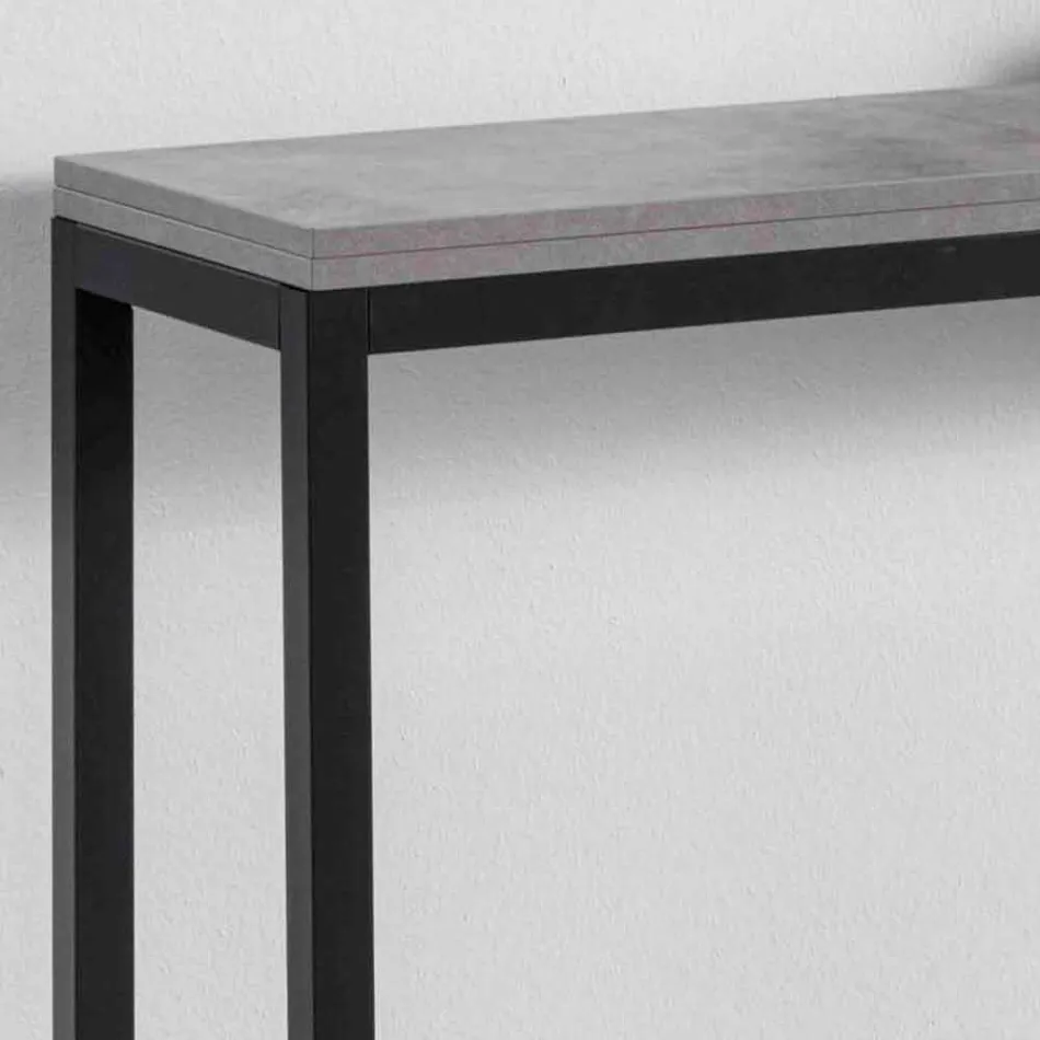 Consolă extensibilă cu blat din melamină și bază din metal vopsit - Adino Viadurini