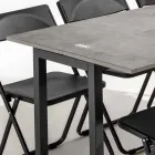 Consolă extensibilă cu blat din melamină și bază din metal vopsit - Adino Viadurini