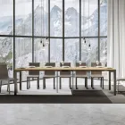 Consolă extensibilă de design modern din lemn și fier Made in Italy - Niciodată Viadurini