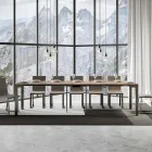 Consolă extensibilă de design modern din lemn și fier Made in Italy - Niciodată Viadurini