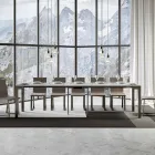 Consolă extensibilă de design modern din lemn și fier Made in Italy - Niciodată Viadurini