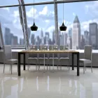 Consolă extensibilă de design modern din lemn și fier Made in Italy - Niciodată Viadurini