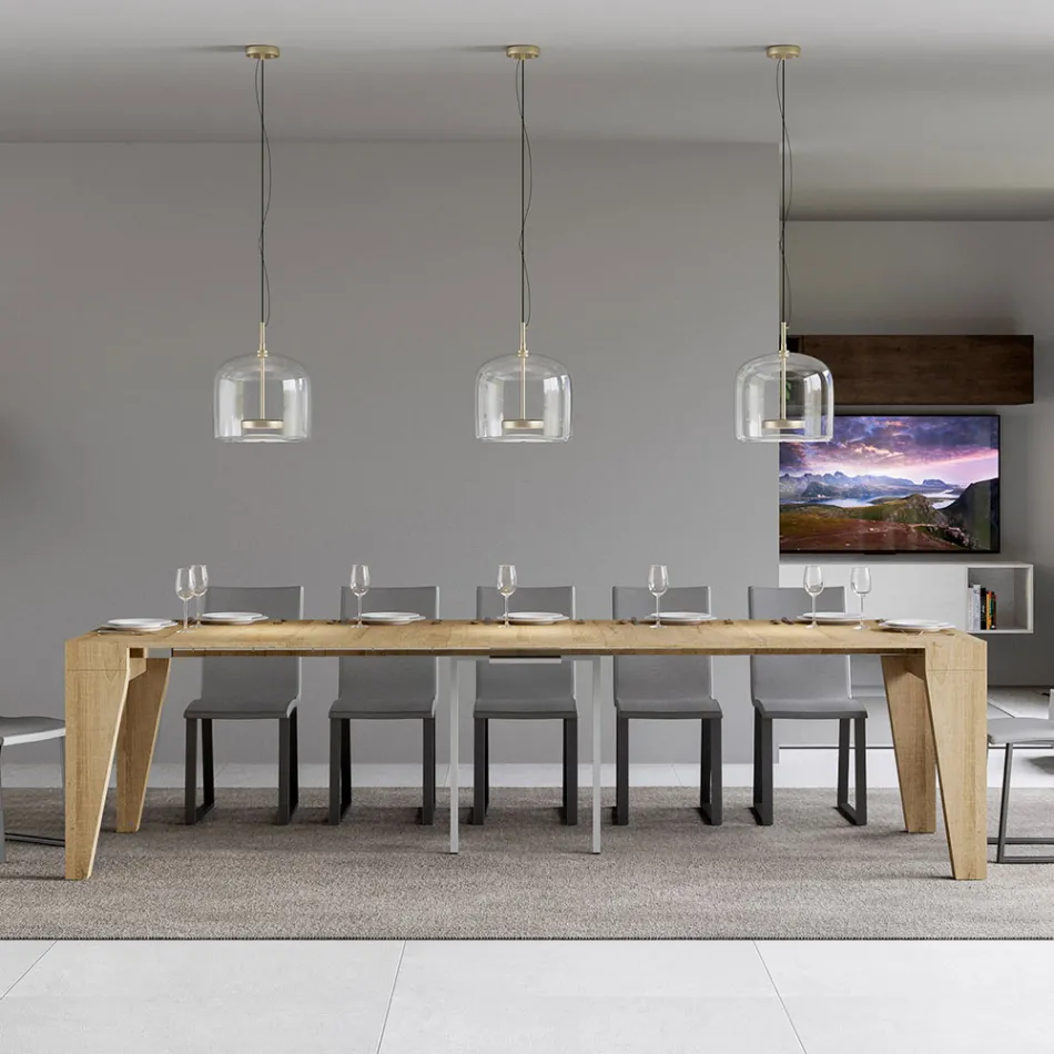 Consolă extensibilă disponibilă în 2 mărimi diferite, fabricată în Italia - Grifone Viadurini