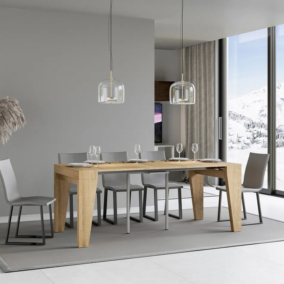 Consolă extensibilă disponibilă în 2 mărimi diferite, fabricată în Italia - Grifone Viadurini