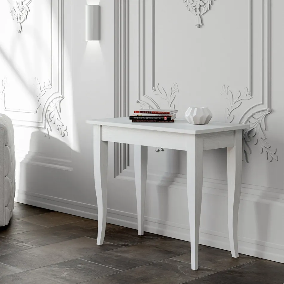 Consola extensibila Finisaj din nuc sau frasin alb Made in Italy - Folletto Viadurini