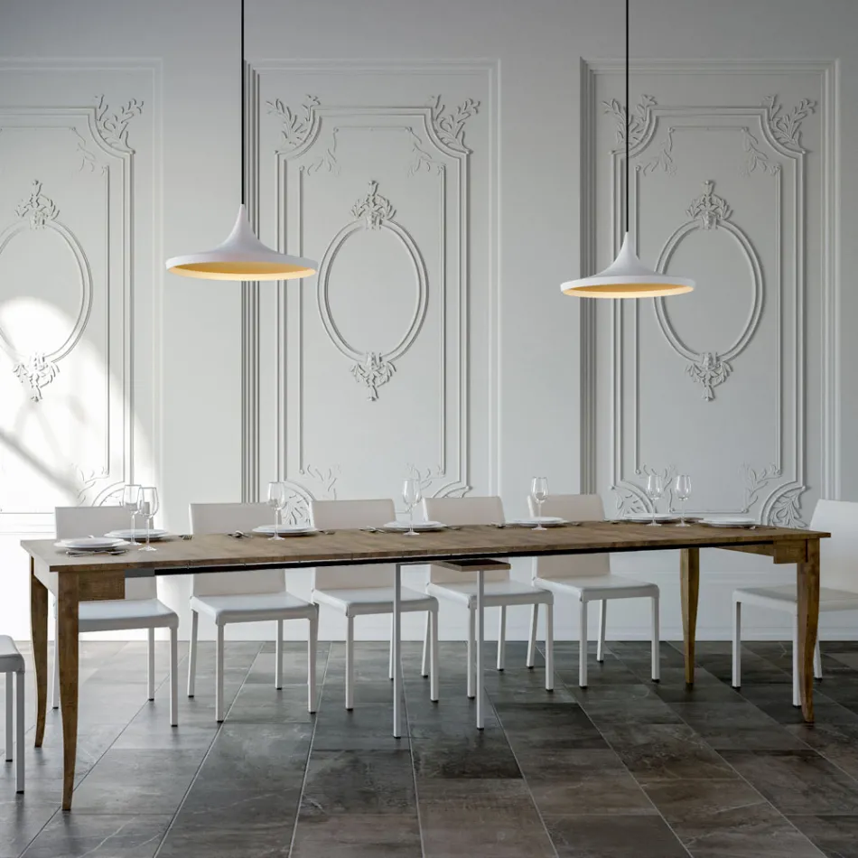 Consola extensibila Finisaj din nuc sau frasin alb Made in Italy - Folletto Viadurini