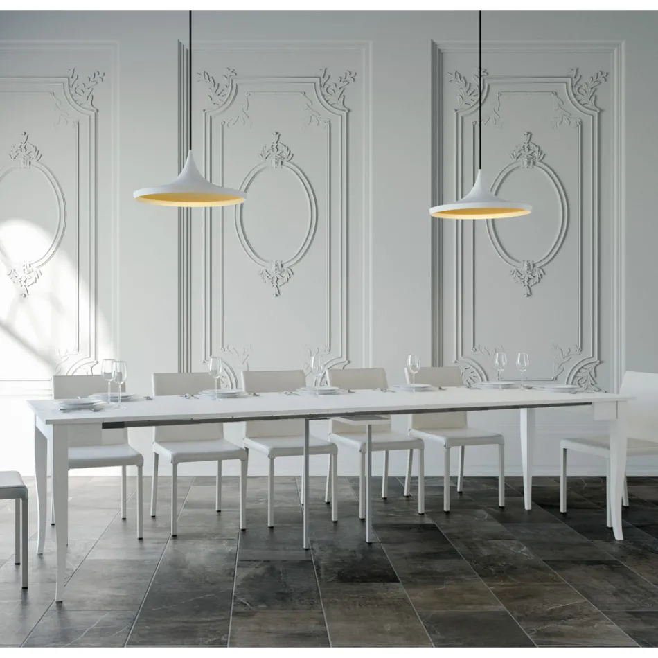 Consola extensibila Finisaj din nuc sau frasin alb Made in Italy - Folletto Viadurini