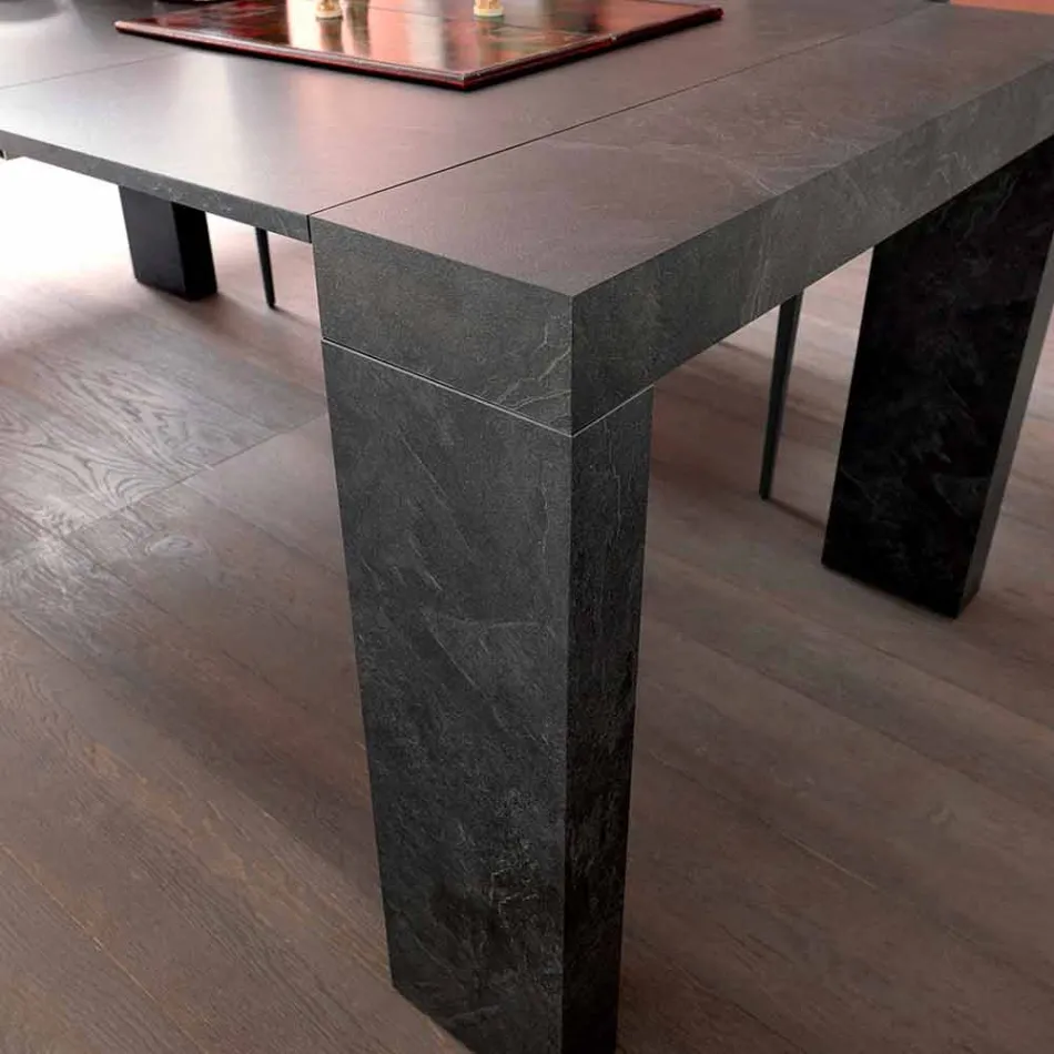 Consolă extensibilă Până la 290 cm cu blat din lemn Fabricat în Italia - Seregno Viadurini