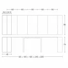 Consolă extensibilă Până la 295 cm din lemn de design Made in Italy - Temocle Viadurini