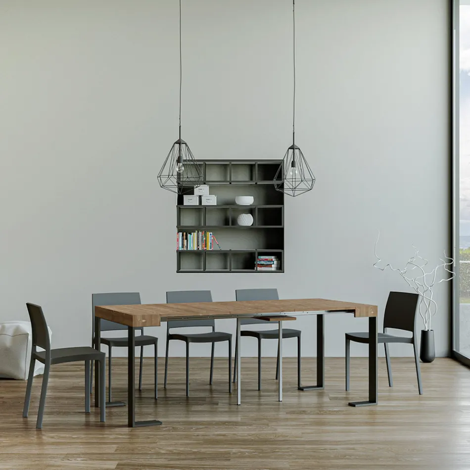 Consolă extensibilă până la 300 cm cu cadru antracit Fabricat în Italia - Giant Viadurini