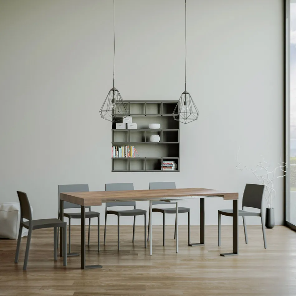 Consolă extensibilă până la 300 cm cu cadru antracit Fabricat în Italia - Giant Viadurini