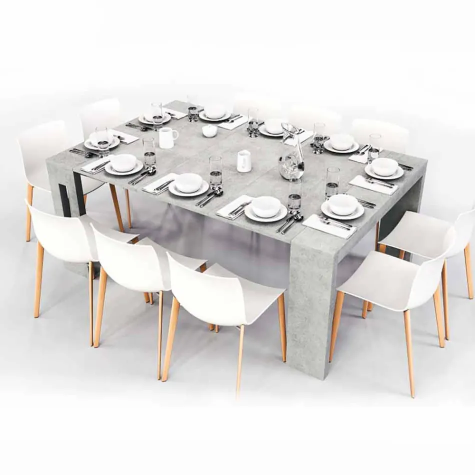 Consolă extensibilă din melamină cu extensii Ussana integrate Viadurini