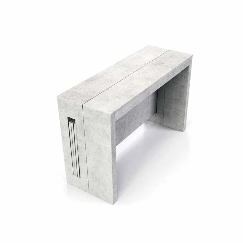 Consolă extensibilă din melamină cu extensii Ussana integrate Viadurini