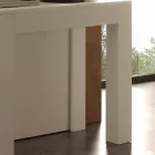 Consolă extensibilă în melamină pliantă albă cu pori Bosa Viadurini