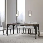 Consolă extensibilă modernă din lemn antracit și metal Made in Italy - Sassone Viadurini