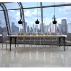 Consolă extensibilă modernă din lemn antracit și metal Made in Italy - Sassone Viadurini