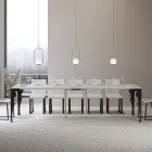 Consolă extensibilă modernă din lemn antracit și metal Made in Italy - Sassone Viadurini