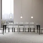 Consolă extensibilă modernă din lemn antracit și metal, fabricată în Italia - Sassone Viadurini