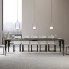 Consolă extensibilă modernă din lemn antracit și metal, fabricată în Italia - Sassone Viadurini