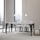 Consolă extensibilă modernă din lemn antracit și metal Made in Italy - Sassone Viadurini