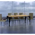 Consolă extensibilă modernă din lemn antracit și metal Made in Italy - Sassone Viadurini