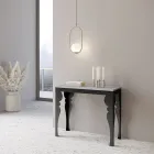 Consolă extensibilă modernă din lemn antracit și metal Made in Italy - Sassone Viadurini