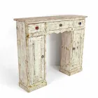 Consolă artizanală din lemn masiv de brad Made in Italy - Carminia Viadurini