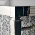 Consolă de baie vintage 105 cm din ceramică albă cu picioare, fabricată în Italia - Marwa Viadurini